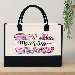 Custom Teacher Tote Bag, Personalized Teacher Bag, Teacher Bag, Teacher Appreciation Gifts, Teacher Bags, Teacher Gift, Gifts for Teachers