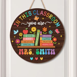 Custom Teacher 3D Door Hanger, In this Classroom You Are, Cute Teacher Door Sign, Back to School Gift, Custom Teacher Name, Classroom Decor