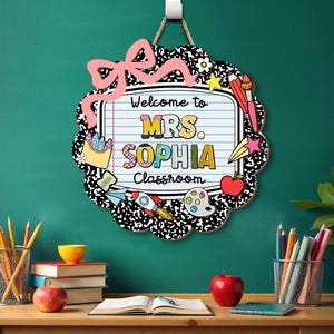 Teacher Door Sign, Classroom Decor, Teacher Gifts, Teacher Door Hanger, Back to School, Custom Teacher Sign, Teacher Appreciation Gifts