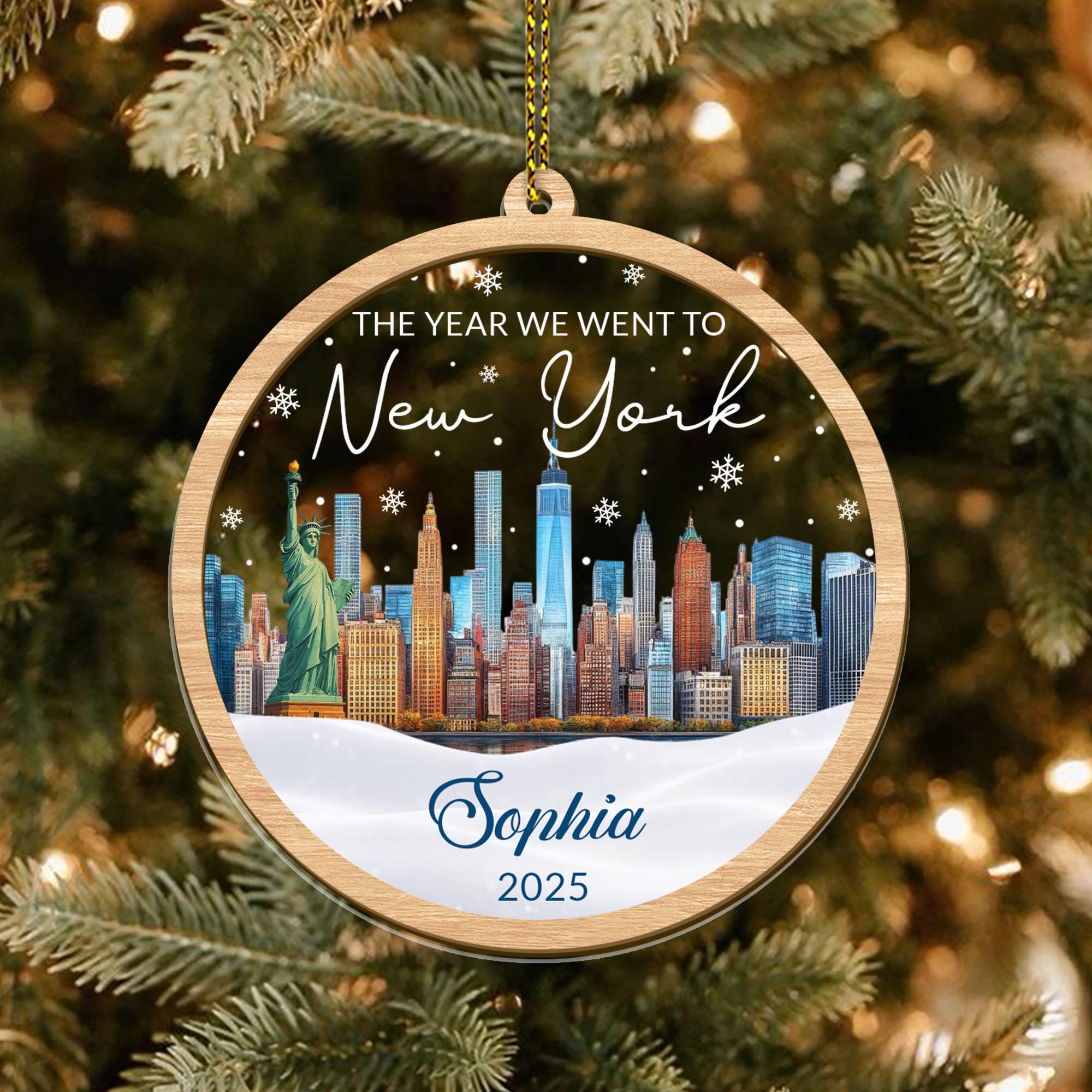 New York Manhattan Bridge Night Kerstbal Ornamenten 6,9 cm