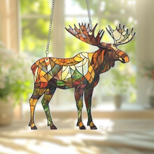 Jacht eland ACRYL ornament herten raam hangend cadeau voor vader man jacht cadeau eland minnaar cadeau perfecte jacht kerstcadeau
