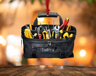 Personalized Plumber Tool Bag 2D Flat Ornament, Plumber Christmas Ornament, Lineman Ornament, Gift For Plumber, Decor For Plumbers, Dad, Him