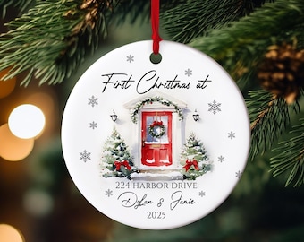 Neues Haus Ornament, Neues Haus Ornament 2025, Unser erstes Weihnachten in unserem Neuen Haus, Weihnachtsbaum Neues Haus Ornament, Adresse Ornament