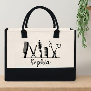 Personalized Hair Stylist Custom Tote Bag, Hairdresser Tote Bag, Hairstylist Gift, Hairdresser Gift, Beautician Canvas Bag, Cosmetology Gift