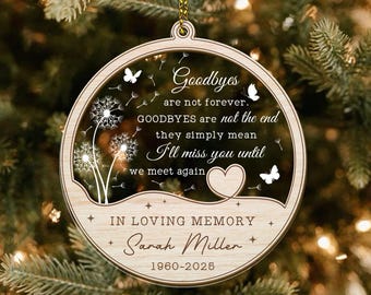 Personalized Memorial Christmas Ornament, Custom Memorial Ornament, Loss of Loved Mom Dad Sympathy Gifts, In Memory Christmas Ornament Gifts