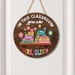 Custom Teacher 3D Door Hanger, In this Classroom You Are, Cute Teacher Door Sign, Back to School Gift, Custom Teacher Name, Classroom Decor