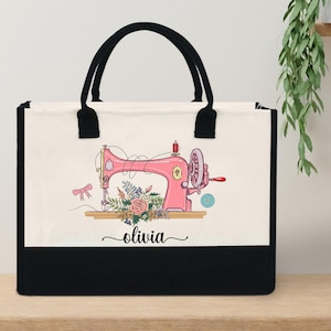 Sac fourre-tout à couture personnalisé, sac à coudre amusant, sac fourre-tout à coudre, cadeaux pour les amateurs de couture, cadeau patchwork, cadeaux couture pour maman grand-mère, sac femme
