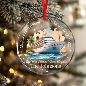 Personalized Cruise Ornament 2025, Cruise Christmas Ornament Cruise Ship Ornament Personalized Vacation Keepsake Ornament Cruise Lover Gift