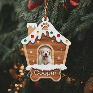 Personalized Pet Ornament, Custom Dog Christmas Ornament, Pet Ornament Using Photo, Cat Christmas Photo Ornament, Pet Portrait Name Gift