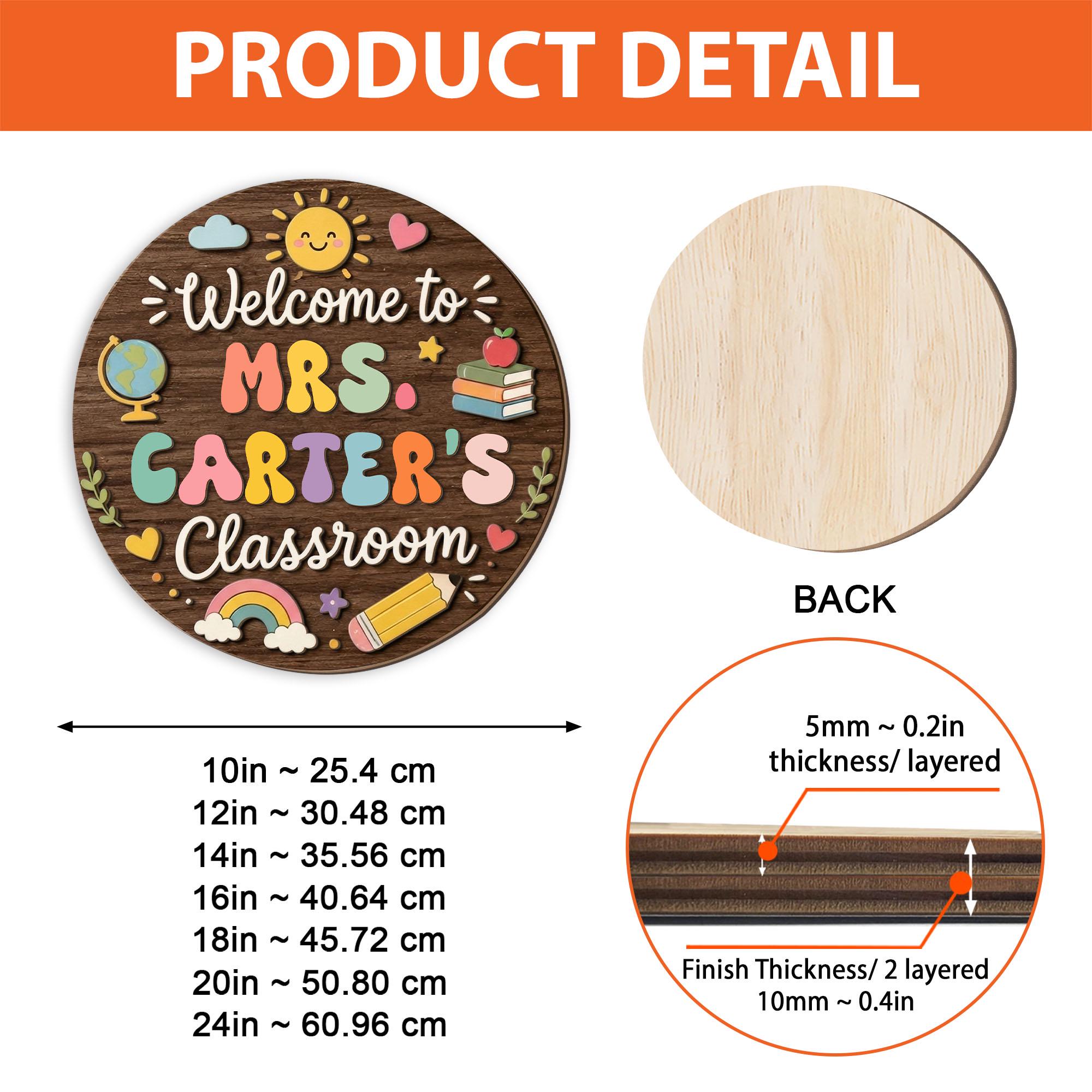 Personalized Teacher Name Sign: 3D Wood Classroom Door Hanger - Etsy