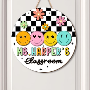 Personalized Teacher 3D Door Sign, Teacher Name Sign, Classroom Welcome Sign, Back To School Sign, Teacher Composition Notebook Door Sign