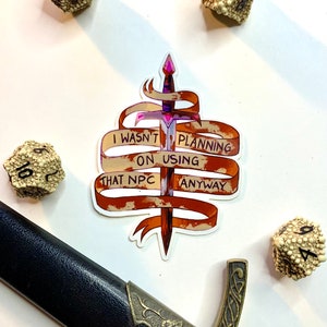 Dungeons and Dragons Aufkleber | Diesen NPC hatte ich sowieso nicht vor | Vinyl Vollfarbe | D&D Aufkleber
