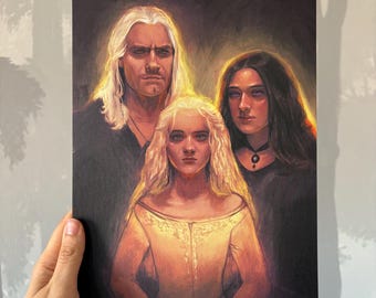 The Witcher | Geralt, Ciri and Yennefer | A4 art print