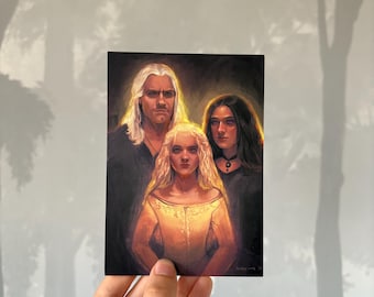 Le sorceleur | Geralt, Ciri et Yennefer | carte postale