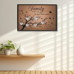 Family Tree Life Poster Canvas Wall Art, Custom Family Tree with Kids Names, Gift for Fathers day Mothers day Anniversary Christmas Present