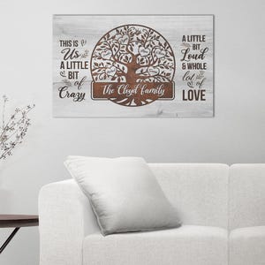 Personalized Family Tree Poster Canvas Wall Art, Custom Family Tree with Kids Names, Gift for Anniversary Fathers day Christmas Present