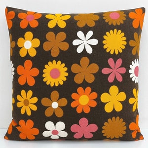 Vintage 60s Cushion Cover Heidi by Genia Sapper - Moygashel Fabric Flower Power Pillow