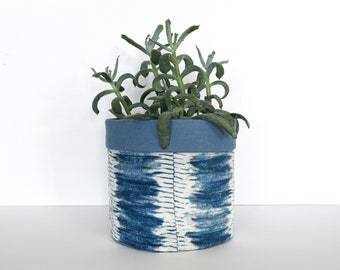 Designers Guild - Blue and White Fabric Planter Fabric
