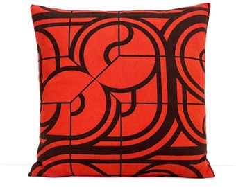 Funda de cojín vintage HEALS de los años 70 - Continuity de Anne James Abstract Pillow