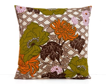 70s flower cushion cover - Vintage floral