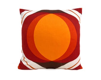 Funda de almohada de tela estilo años 70 - MOD Panton Naranja