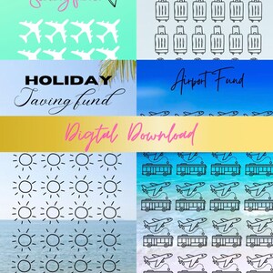 Bundel Vakantie Spaaruitdaging || Direct digitaal downloaden || Geldvulling || Vakantiebesparingstracker || Uitdagingskaarten opslaan