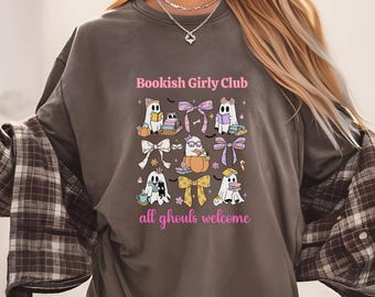 Ghost Book Club Shirt, Comfort Colors Book Lover Tee, Cozy Reader Shirt, Halloween Bookish Gift, Bookworm Graphic T-Shirt