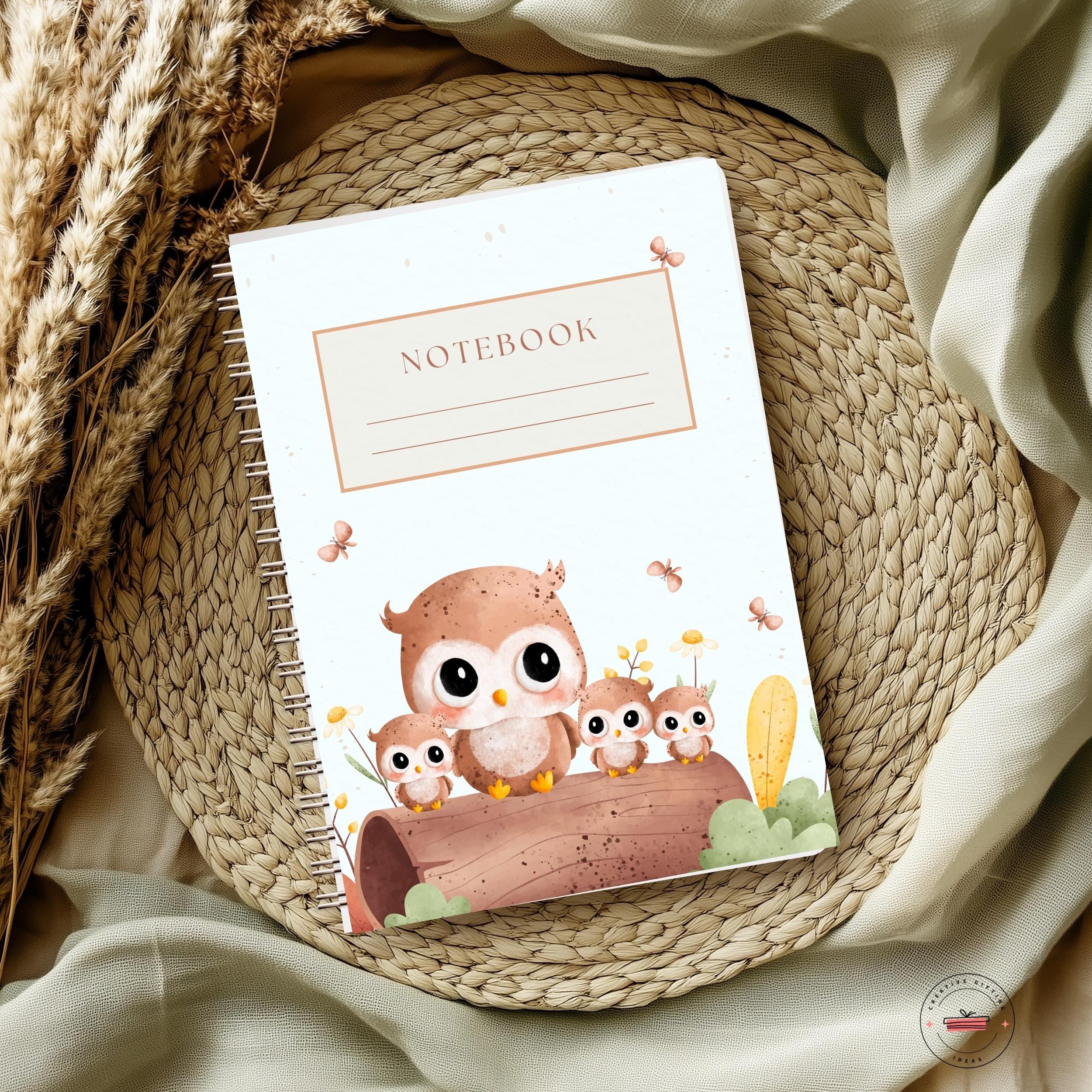 Owl Spiral Notebook - Ruled Line Notebooks Teenage Girl Gift Note-Taking Gifts for School Supplies,J