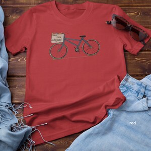 Slim Fit christliches T-Shirt, Bibelvers Freuet Euch allezeit, modern & Zeitlos, Fahrrad, Glaube, Geschenk Muttertag Bild 2