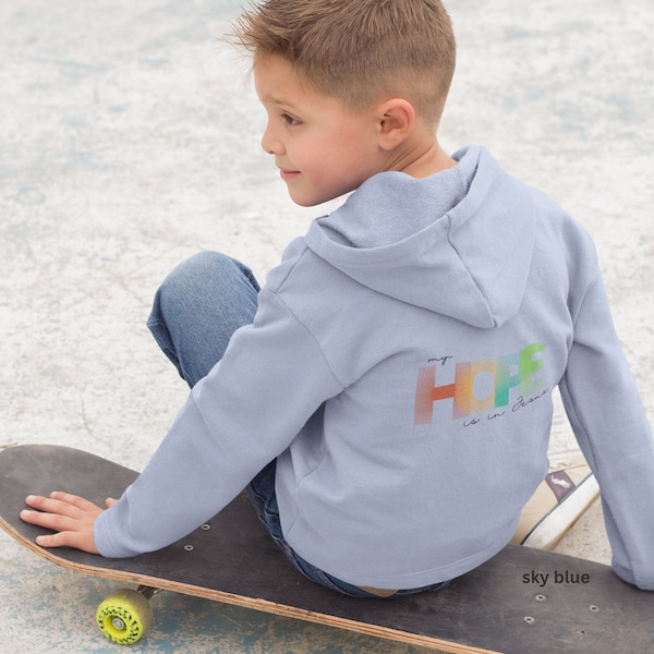 Kids Hoodie, my HOPE is in Jesus, christlicher Glaube, Bibelvers, Hoffnung,  Geschwister, Geschenk