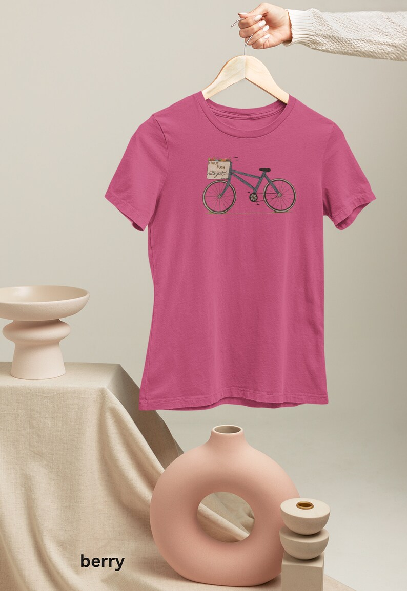 Slim Fit christliches T-Shirt, Bibelvers Freuet Euch allezeit, modern & Zeitlos, Fahrrad, Glaube, Geschenk Muttertag Bild 6