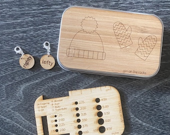 Hat and Mitten stitch markers and box