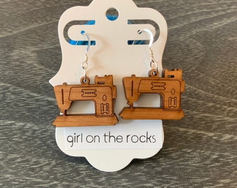 Sewing machine earrings - 70s singer style