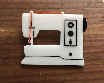 Bernina record 830 sewing machine pin brooch - Acrylic