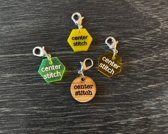 Marker for knitting and crochet - Center stitch clasp - bamboo - shawls, lace knitting