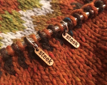 Steek knitting stitch marker set of 6