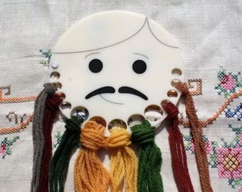 Embroidery floss organizer - Large dapper gentleman - needlepoint and crewel yarns