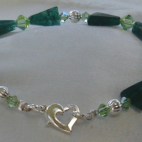 Jade and Swarovski Crystal Bracelet-For Megumi