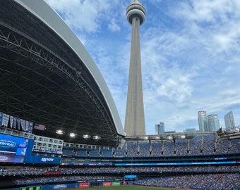 CN Tower from inside the Skydome