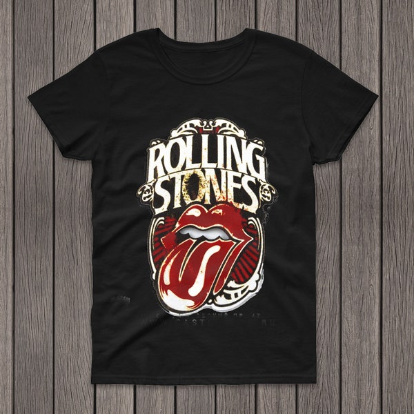 Rolling Stones Hot Lips tribute Shirt, Unisex tongue with lips Graphic Cotton Tee, Gift for Rolling Stones fan, Gift for mum, Gift for Dad