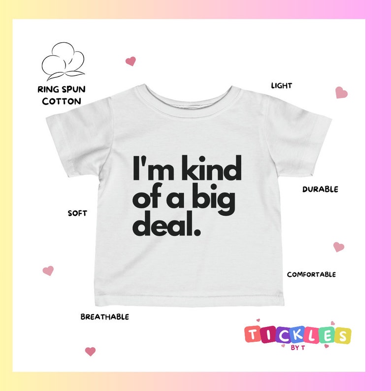 Cotton Infant Jersey Tee BIG DEAL Light T-Shirt for Baby Gift for Baby Baby Shower Gift Baby Wear Christmas Birthday zdjęcie 2