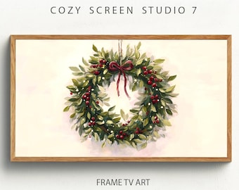 Cornice per ghirlanda natalizia, decorazione TV: decorazioni natalizie minimaliste (download digitale)