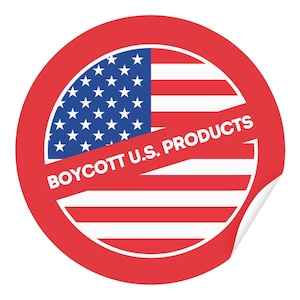 Boicotta i prodotti USA - Adesivo 8,5 cm