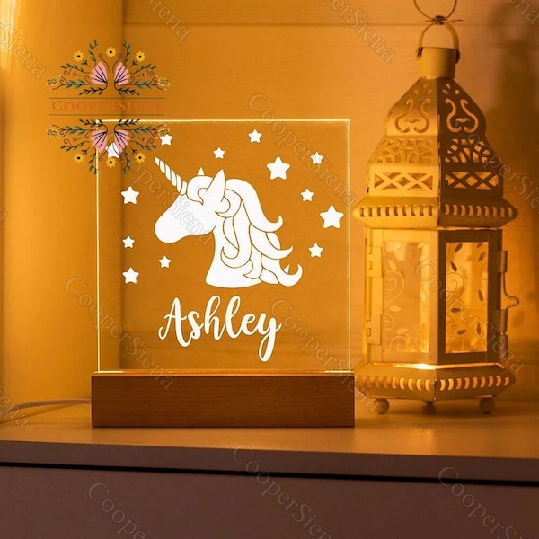 Unicorn Night Light, Custom Unicorn Night Light, Kids Bedroom Decor, Children's Lights, Kids Bedrooms, Unicorn Lover Gift, Kids Lights