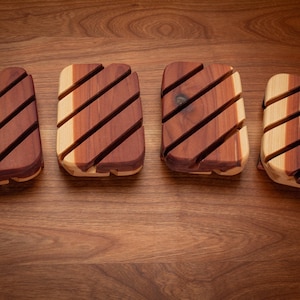 Handmade cedar soap dish tray, Wooden soap holder - Makes a great housewarming gift!