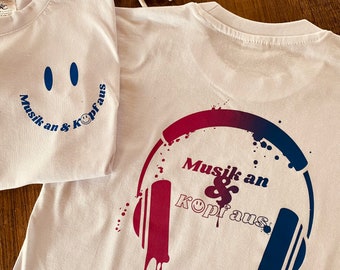 Shirt Musik an Kopf aus