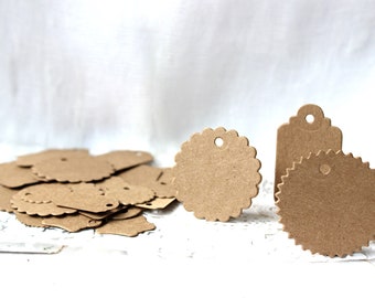 Kraft Cardstock Tags, Mini Tags, Junk Journal Supply, Tags