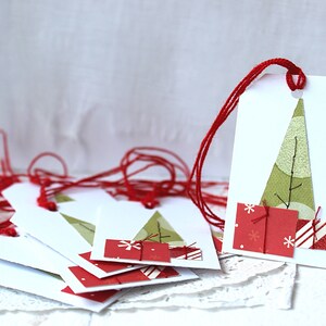 Christmas Gift Tags, Holiday Tags Set of 6, Embellished Christmas Tags image 2