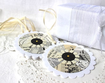 Book Page Tags, Gift Tags Set of 6, Embellished PaperTags