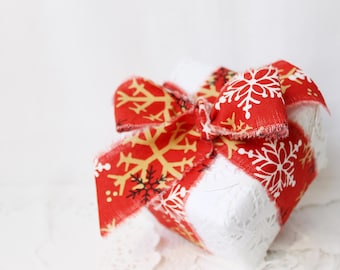 Frayed Edge Cotton Fabric Ribbon: Gift Wrap & Craft Supply